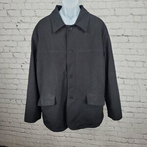 Reaction Kenneth Cole Black Heavy Poly Bonded Cotton Insulated Collar Coat XL